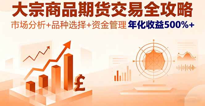 （16083期）大宗商品期货交易全攻略，市场分析+品种选择+资金管理，年化收益500%+白米粥资源网-汇集全网副业资源白米粥资源网
