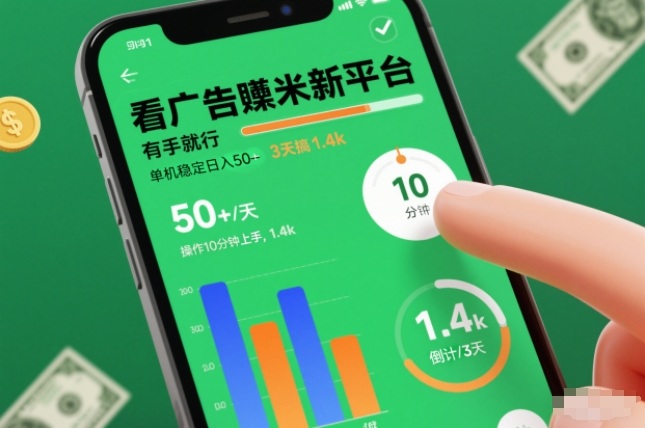 看广告賺米新平台,有手就行,单机稳定日入50+,操作10分钟上手,3天搞了1.4k【揭秘】白米粥资源网-汇集全网副业资源白米粥资源网