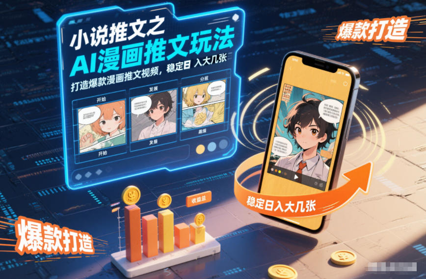 小说推文之AI漫画推文玩法，打造爆款漫画推文视频，稳定日入大几张白米粥资源网-汇集全网副业资源白米粥资源网