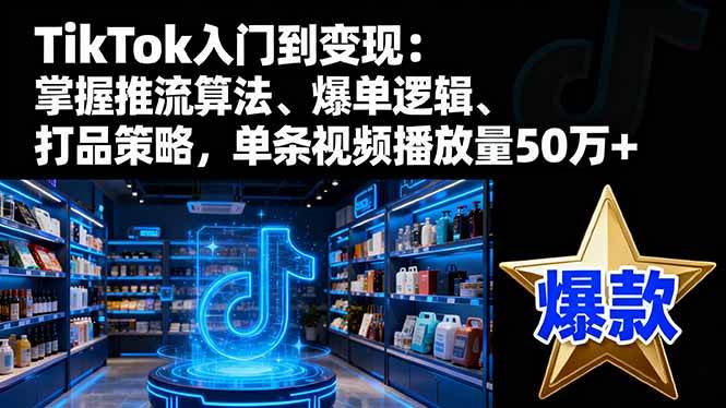 (16367期)TikTok入门到变现:掌握推流算法、爆单逻辑、打品策略,单条视频播放量50w白米粥资源网-汇集全网副业资源白米粥资源网