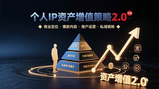 （15653期）个人IP资产增值策略2.0 拆解商业定位/爆款内容/用户运营/私域销转四大模块白米粥资源网-汇集全网副业资源白米粥资源网