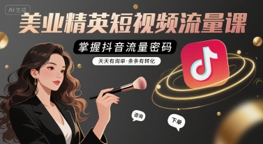 美业精英短视频流量课，掌握抖音流量密码，天天有询单，条条有转化白米粥资源网-汇集全网副业资源白米粥资源网