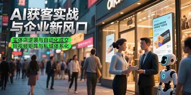 （15348期）AI获客实战与企业新风口，实体店逆袭与自动化成交 短视频矩阵与私域体系化白米粥资源网-汇集全网副业资源白米粥资源网