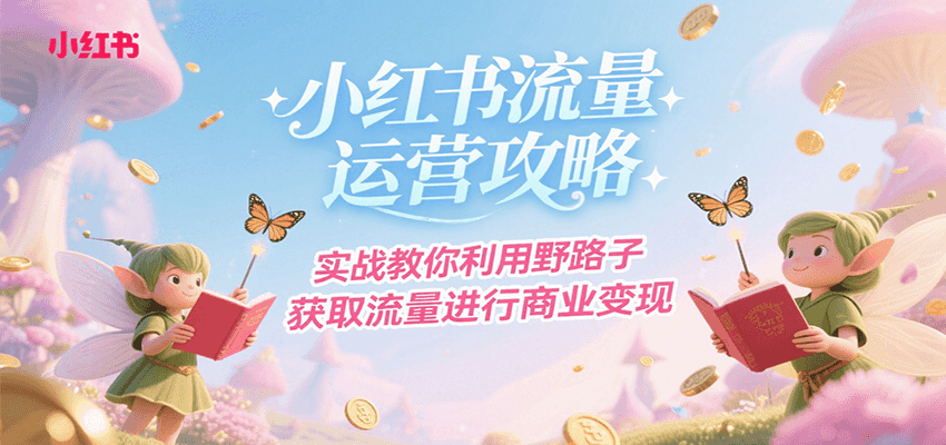 小红书流量运营攻略，实战教你利用野路子获取流量进行商业变现白米粥资源网-汇集全网副业资源白米粥资源网