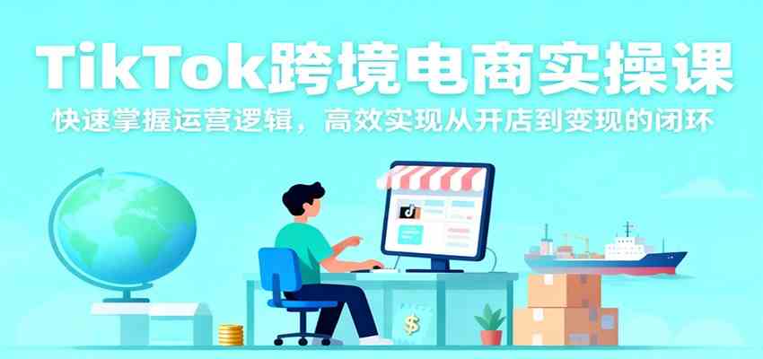 TikTok跨境电商实操课，快速掌握运营逻辑，高效实现从开店到变现的闭环白米粥资源网-汇集全网副业资源白米粥资源网