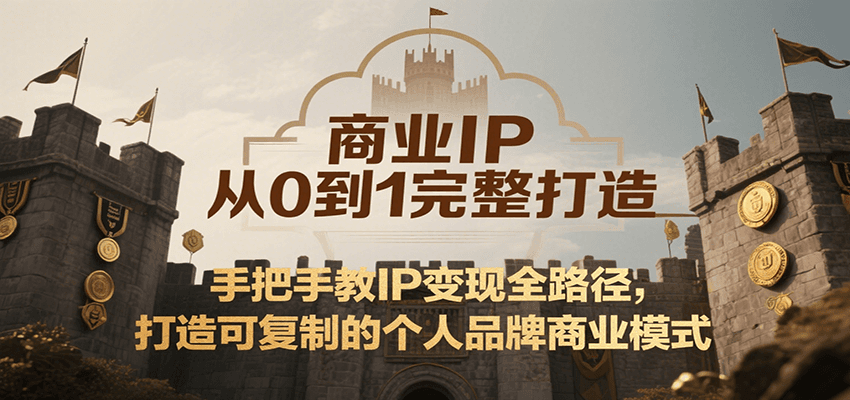 商业IP从0到1完整打造，手把手教IP变现全路径，打造可复制的个人品牌商业模式白米粥资源网-汇集全网副业资源白米粥资源网