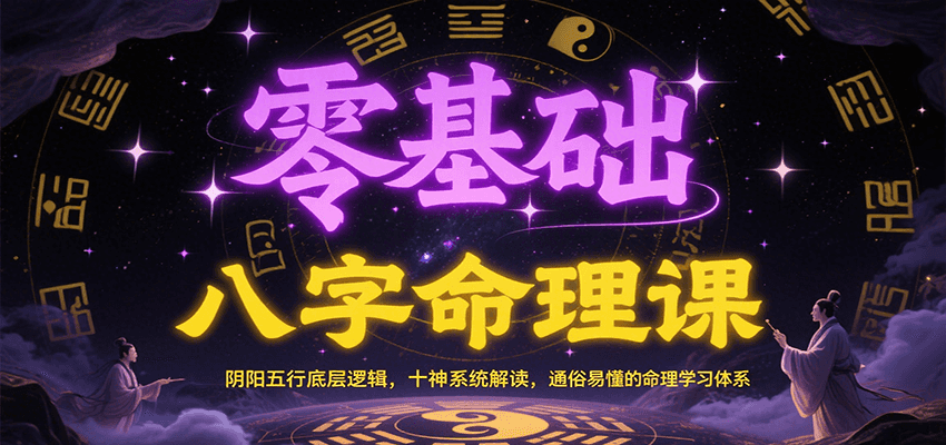 零基础八字命理课：阴阳五行底层逻辑，十神系统解读，通俗易懂的命理学习体系白米粥资源网-汇集全网副业资源白米粥资源网