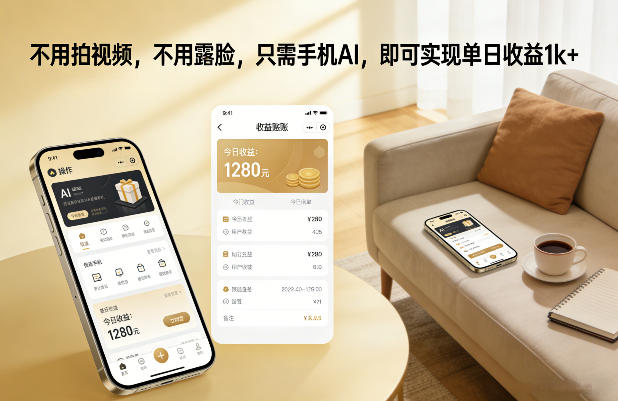 不用拍视频,不用露脸,只需手机AI,即可实现单日收益1k+【揭秘】 不用拍视频,不用露脸,只需手机AI,即可实现单日收益1k+【揭秘】