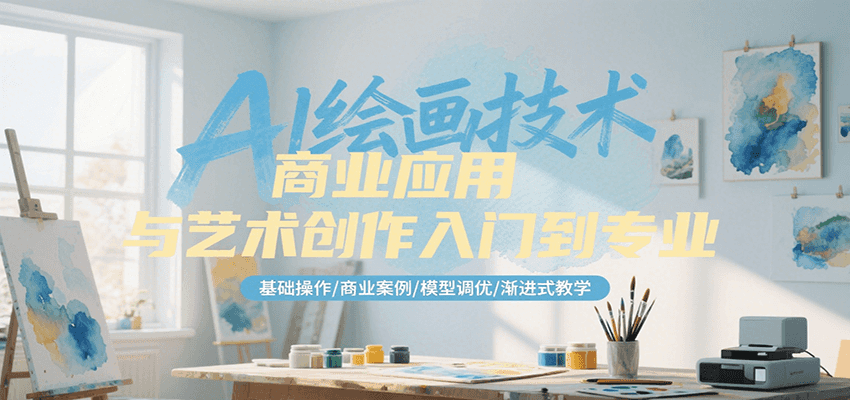 AI绘画技术商业应用与艺术创作入门到专业，基础操作/商业案例/模型调优/渐进式教学白米粥资源网-汇集全网副业资源白米粥资源网