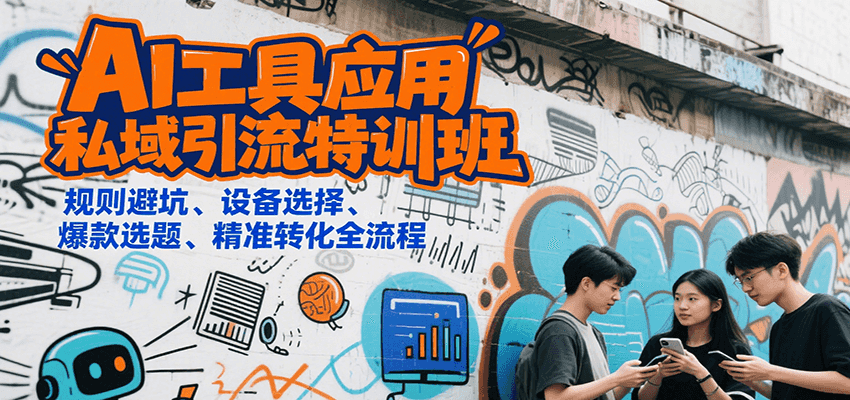 AI工具应用私域引流特训班，规则避坑、设备选择、爆款选题、精准转化全流程白米粥资源网-汇集全网副业资源白米粥资源网