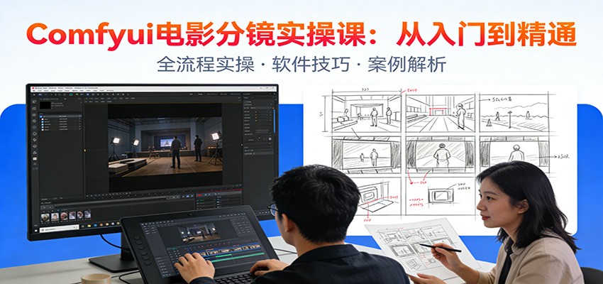 ComfyUI电影分镜实操课：分镜一致性，全流程AI视频制作，零基础也能做专业分镜白米粥资源网-汇集全网副业资源白米粥资源网