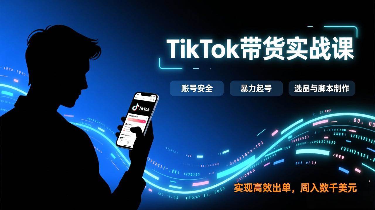 （17278期）TikTok带货实战课，涵盖账号安全、暴力起号、选品与脚本制作，实现高效出单，周入数千美元白米粥资源网-汇集全网副业资源白米粥资源网