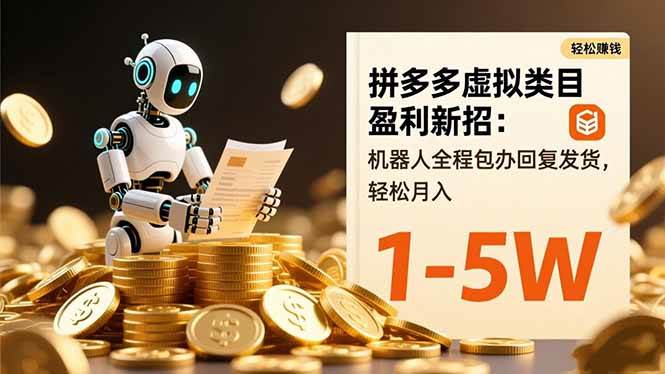（16529期）拼多多虚拟类目盈利新招：机器人全程包办回复发货，轻松月入 1-5W白米粥资源网-汇集全网副业资源白米粥资源网