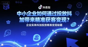 中小企业如何通过投放抖加带来精准获客变现？企业实体抖加投放精准变现秘籍白米粥资源网-汇集全网副业资源白米粥资源网