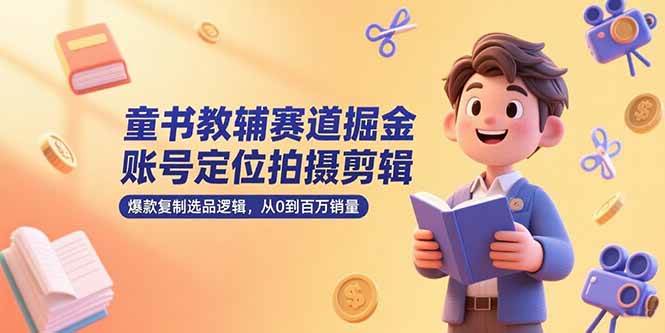 （15326期）童书教辅赛道掘金，账号定位拍摄剪辑，爆款复制选品逻辑，从0到百万销量白米粥资源网-汇集全网副业资源白米粥资源网