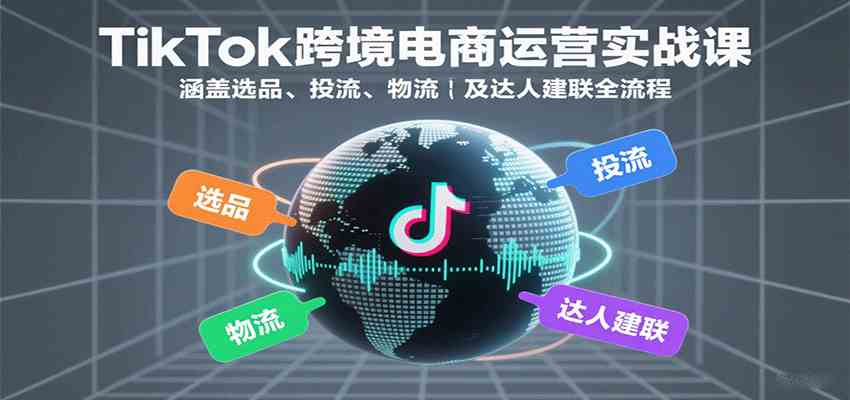 TikTok跨境电商运营实战课：涵盖选品、投流、物流及达人建联全流程白米粥资源网-汇集全网副业资源白米粥资源网