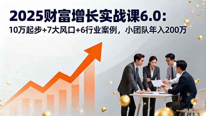 （16004期）2025财富增长实战课6.0：10万起步+7大风口+6行业案例，小团队年入200万白米粥资源网-汇集全网副业资源白米粥资源网