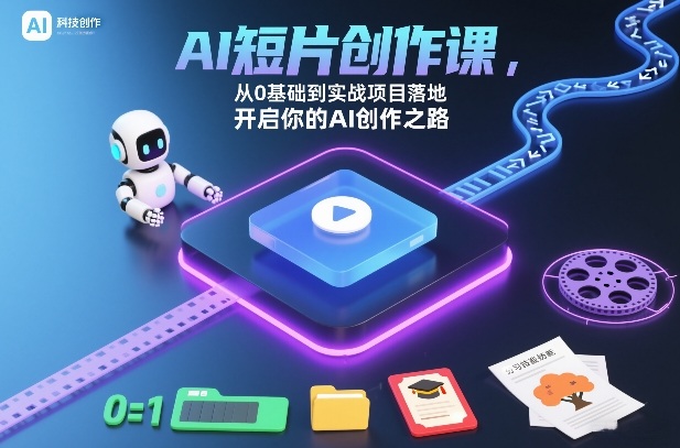 AI短片创作课，从0基础到实战项目落地，开启你的AI创作之路白米粥资源网-汇集全网副业资源白米粥资源网