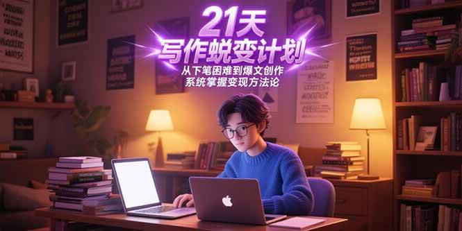 （15204期）21天写作蜕变计划，从下笔困难到爆文创作，系统掌握变现方法论白米粥资源网-汇集全网副业资源白米粥资源网