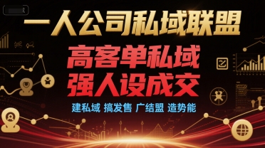 一人公司私域联盟，高客单私域，强人设成交，建私域 搞发售 广结盟 造势能白米粥资源网-汇集全网副业资源白米粥资源网