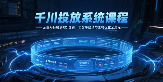 （15263期）千川投放系统课程，从账号标签到ROI计算，包含冷启动与素材优化全流程白米粥资源网-汇集全网副业资源白米粥资源网