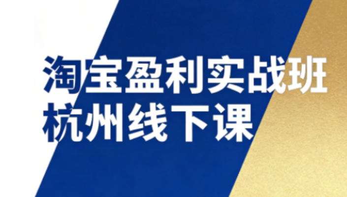 淘宝盈利实战班杭州线下课12月26-28日（音频+字幕），帮你掌握SOP流程+12门核心技术白米粥资源网-汇集全网副业资源白米粥资源网
