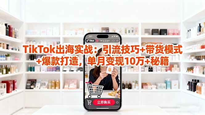（16358期）「TikTok出海实战」引流技巧+带货模式+爆款打造，单月变现10万+秘籍白米粥资源网-汇集全网副业资源白米粥资源网