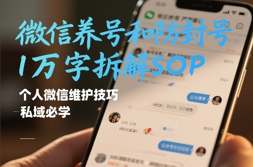 微信养号和防封号1万字拆解SOP，个人微信维护技巧，私域必学【文档】白米粥资源网-汇集全网副业资源白米粥资源网