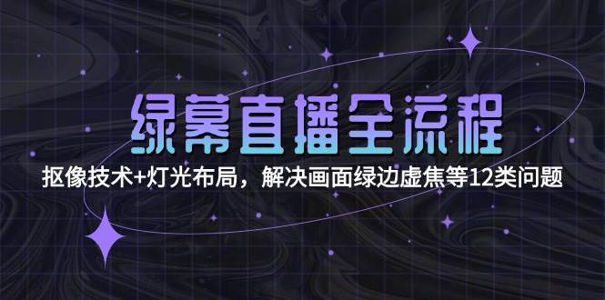 绿幕直播全流程：抠像技术+灯光布局，解决画面绿边虚焦等12类问题白米粥资源网-汇集全网副业资源白米粥资源网
