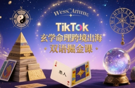 TikTok玄学命理跨境出海双语掘金课，手把手教你用命理知识精准直击海外用户痛点白米粥资源网-汇集全网副业资源白米粥资源网