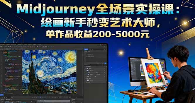 (16125期)Midjourney全场景实操课:绘画新手秒变艺术大师,单作品收益200-5000元白米粥资源网-汇集全网副业资源白米粥资源网