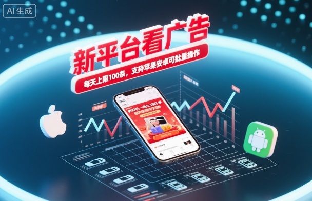 新平台看广告，养好机一条0.3到5米，每天上限100条，支持苹果安卓可批量操作白米粥资源网-汇集全网副业资源白米粥资源网