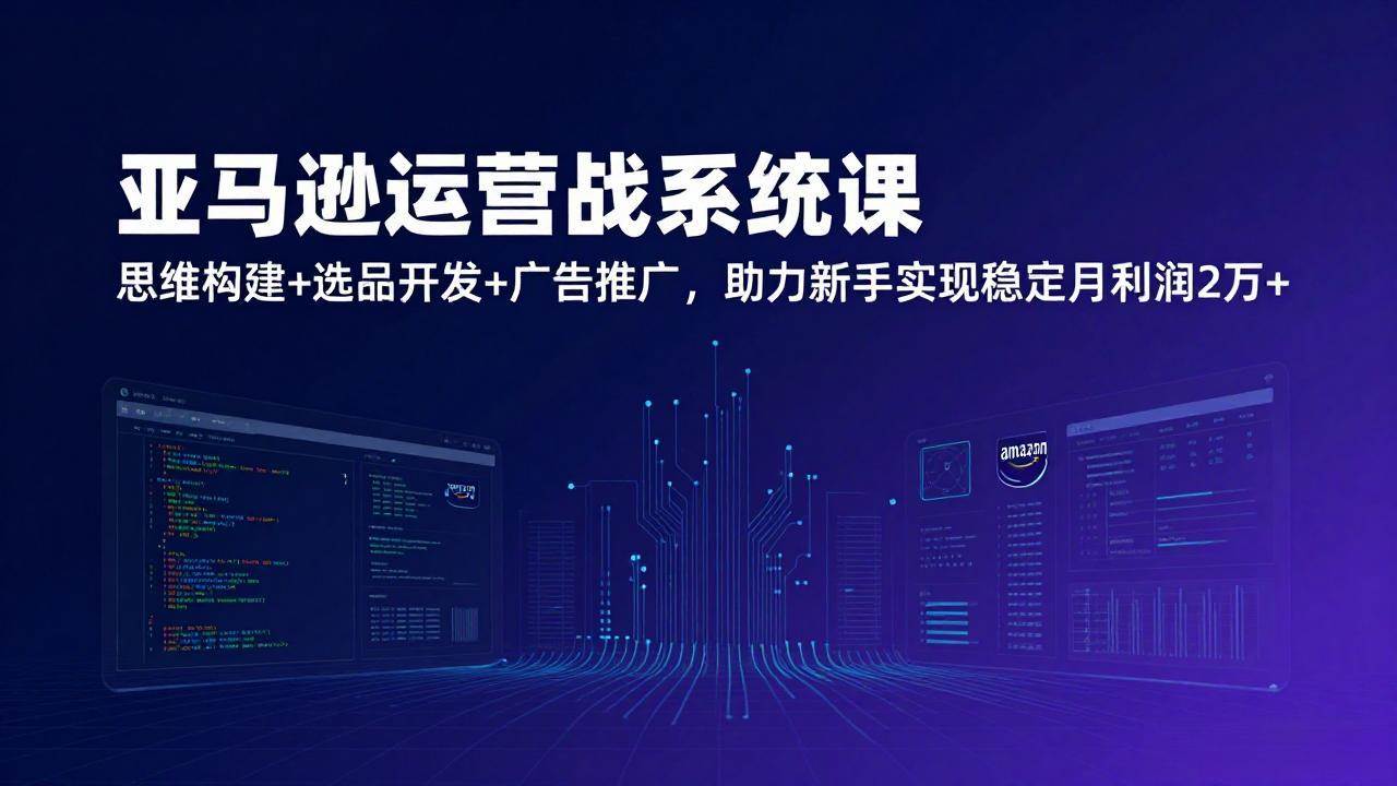 （17311期）亚马逊运营实战系统课，思维构建+选品开发+广告推广，助力新手实现稳定月利润2万+（更新）白米粥资源网-汇集全网副业资源白米粥资源网