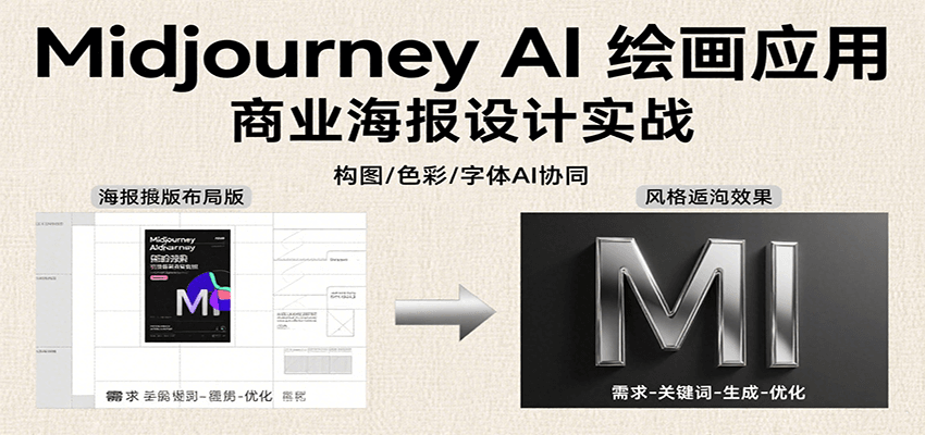 Midjourney AI绘画应用，关键词指令解析、漫画头像制作、海报设计、3D人物生成等白米粥资源网-汇集全网副业资源白米粥资源网