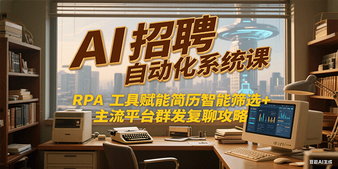 AI招聘自动化系统课，RPA工具赋能简历智能筛选+主流平台群发复聊全攻略白米粥资源网-汇集全网副业资源白米粥资源网