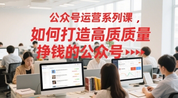 公众号运营系列课，如何打造高质量挣钱的公众号白米粥资源网-汇集全网副业资源白米粥资源网