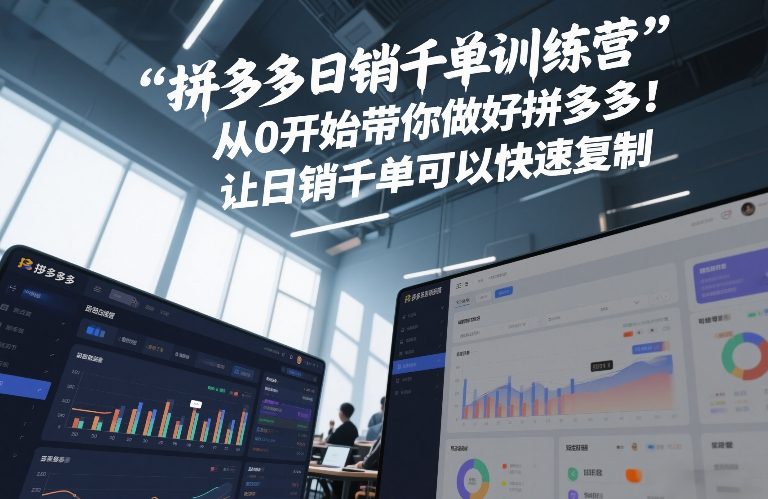 拼多多日销千单训练营，从0开始带你做好拼多多，让日销千单可以快速复制(更新26年1月)白米粥资源网-汇集全网副业资源白米粥资源网