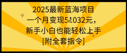 2025最新蓝海项目一个月变现1w+新手小白也能轻松上手【附全套指令】白米粥资源网-汇集全网副业资源白米粥资源网