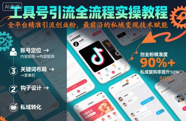 工具号引流全流程保姆级实操教程，全平台精准引流创业粉，最前沿的私域变现技术赋能白米粥资源网-汇集全网副业资源白米粥资源网
