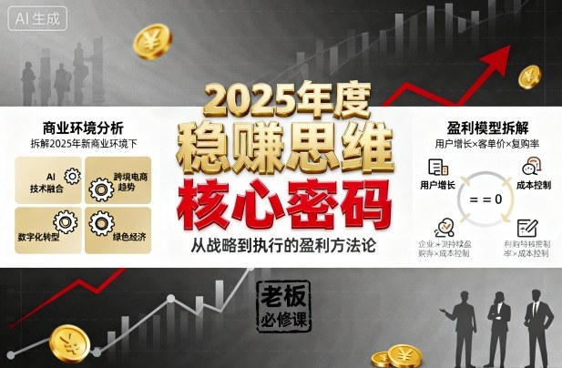 2025年度稳賺思维老板创业营，拆解2025年新商业环境下，企业实现持续盈利的核心密码白米粥资源网-汇集全网副业资源白米粥资源网