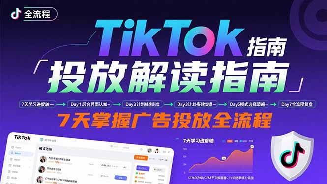 （15753期）TikTok投放解读指南：后台操作/计划建立/模式选择，7天掌握广告投放全流程白米粥资源网-汇集全网副业资源白米粥资源网