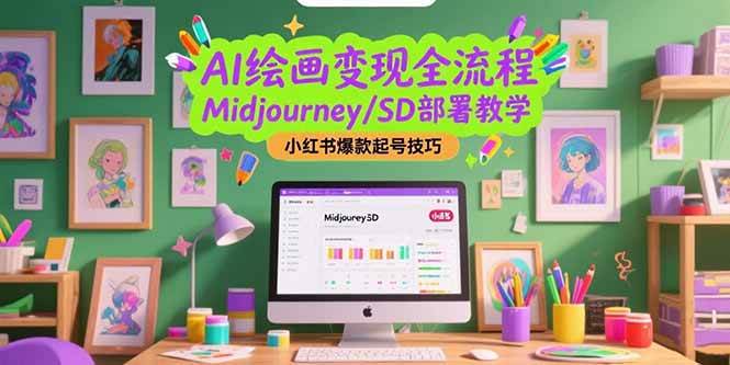 （15324期）AI绘画变现全流程，Midjourney/SD部署教学，小红书爆款起号技巧白米粥资源网-汇集全网副业资源白米粥资源网