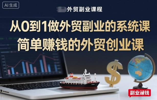 从0到1做外贸副业的系统课，简单賺钱的外贸创业课白米粥资源网-汇集全网副业资源白米粥资源网