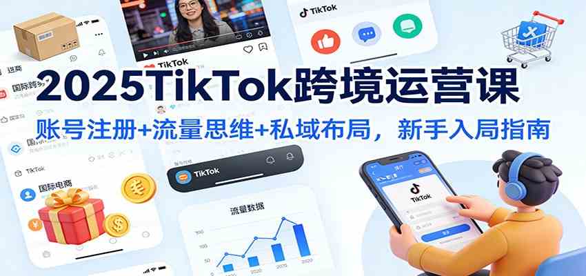 2025TikTok跨境运营课:账号注册+流量思维+私域布局,新手入局指南白米粥资源网-汇集全网副业资源白米粥资源网