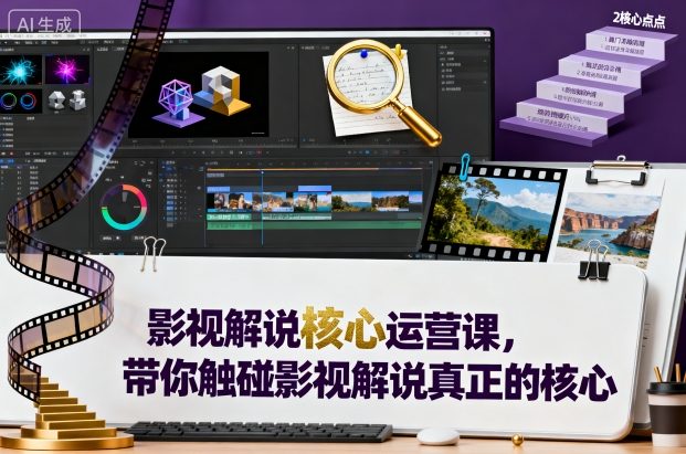 影视解说核心运营课,带你触碰影视解说真正的核心白米粥资源网-汇集全网副业资源白米粥资源网