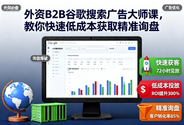 外资B2B谷歌搜索广告大师课,教你快速低成本获取精准询盘白米粥资源网-汇集全网副业资源白米粥资源网