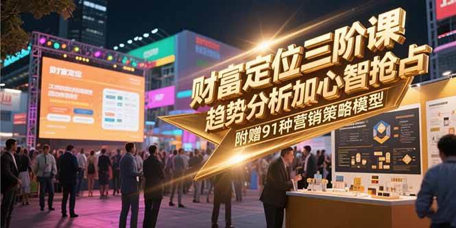 （15219期）财富定位三阶课，趋势分析加心智抢占，附赠91种营销策略模型白米粥资源网-汇集全网副业资源白米粥资源网