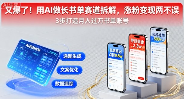 又爆了！用AI做长书单赛道拆解，涨粉变现两不误白米粥资源网-汇集全网副业资源白米粥资源网
