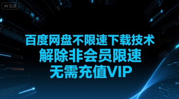 百度网盘不限速下载技术，解除非会员限速，无需充值VIP白米粥资源网-汇集全网副业资源白米粥资源网