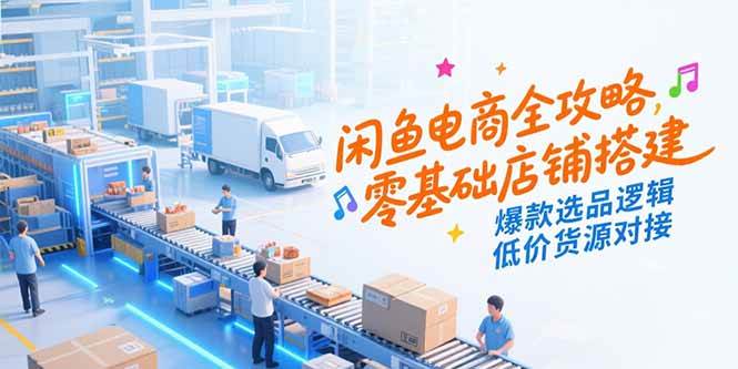 （15325期）闲鱼电商全攻略，零基础店铺搭建，爆款选品逻辑，低价货源对接白米粥资源网-汇集全网副业资源白米粥资源网
